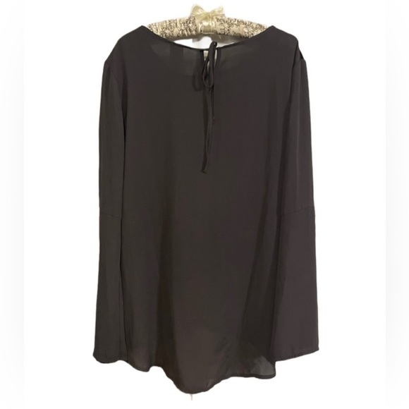 FADED GLORY VELVET AND SHEER BELL SLEEVE BLOUSE SIZE XL - Picture 2 of 8